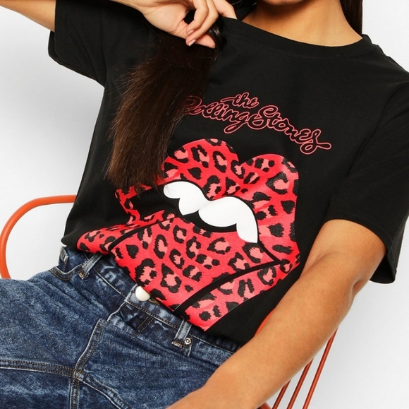 The Rolling Stones Tongue Cheetah Band Tee - Picture 3 of 6